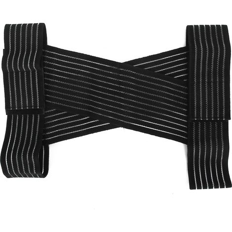 Corrigeur de posture respirant réglable, ceinture anti-voûte dorsale noire (1/5)