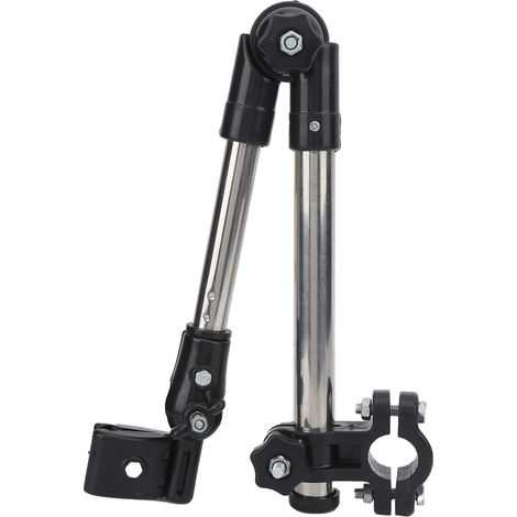 Support vélo parapluie pare-soleil réglable en acier inoxydable avec colliers de fixation pour moto (1/5)