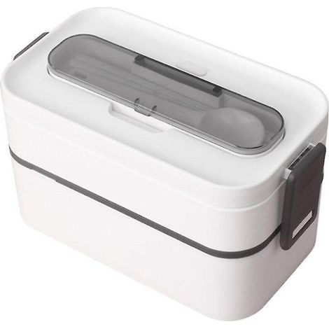 1600ml Healthy Material 2-Layer Lunch Box Four à micro-ondes Bento Box Récipients de stockage d’aliments Bento (1/2)