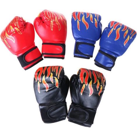Gants de boxe pour enfants, juniors et jeunes, entraînement de sparring et de kickboxing, taille unique, rouges (1/5)