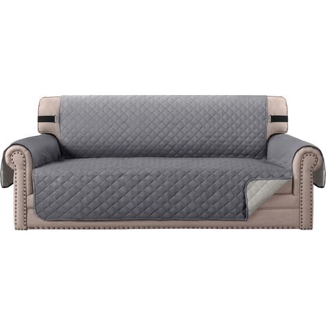 Housse de protection pour fauteuil 3 places (confortable). Housse matelassée réversible. Couleur grise. (1/5)