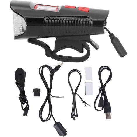 Feu avant de vélo rechargeable USB, lampe cycliste multifonction accessoire (1/5)