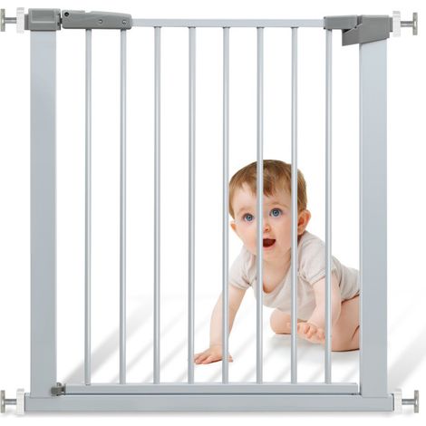 SWANEW Cancelletto di sicurezza per bambini Estensibile 76-83cm, Barriera a pressione senza fori, Griglia per porte per bambini e cani, Larghezza regolabile si adatta a spazi diversi (1/5)