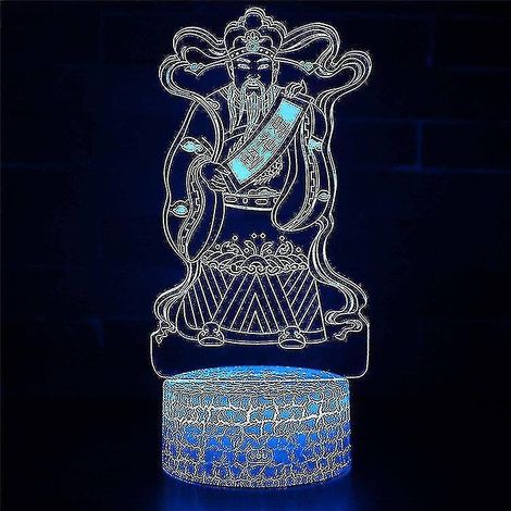 Lampe à illusion 3D, 7 couleurs à changement optique, lumière tactile, USB et télécommande, style Art Déco, pour une ambiance romantique (1/3)