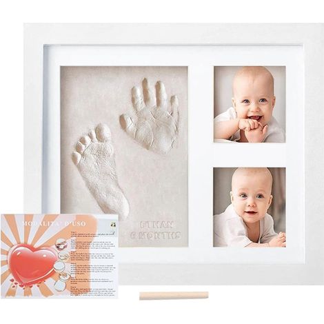 Cadre pour l'empreinte de bébé, kit d'impression de pied de bébé Cadre photo de chambre avec empreintes de pieds - Ornement souvenir élégant pour , cadre souvenir (1/5)