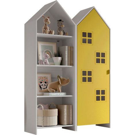 Pack - Étagère Enfant & Armoire "Casami Bruges" 171cm Blanc & Jaune (1/3)