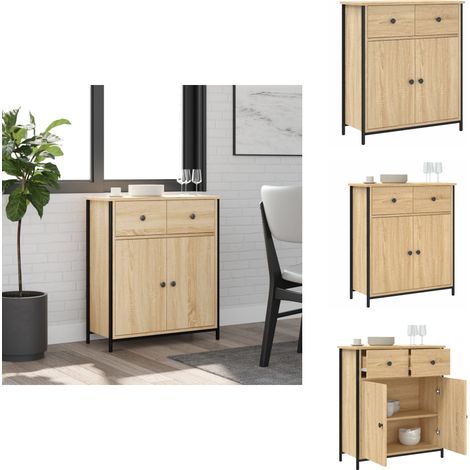 Sideboard Sonoma-Eiche 70x30x80 cm Holzwerkstoff - Sideboard - Wohnzimmermöbel - Eichefarben - Holzmöbel - Regal (1/5)