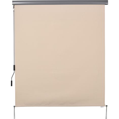 Store extérieur enrouleur 2,5 x 1,6 m avec manivelle, aluminium et polyester 280 g/m², protection UV 50+, couleur crème
