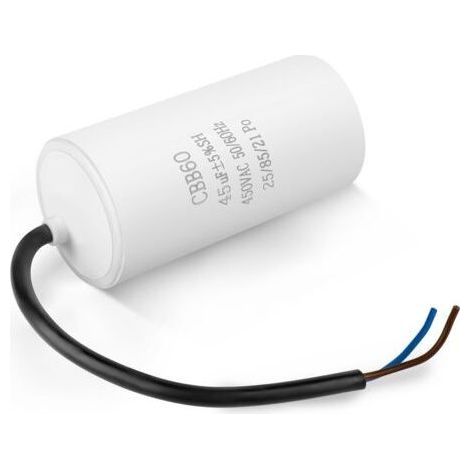 Condensateur CBB60 40uF 450V 2 fils 100mm moteur électrique démarrage compresseur pompe à eau (1/3)
