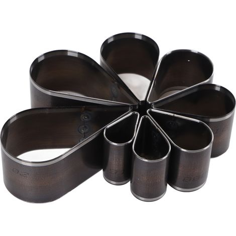 Jeu de 8 emporte-pièces en cuir, forme goutte, poinçons manuels DIY, moules en acier allié pour artisanat. (1/5)