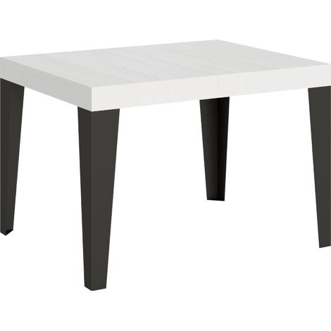 Tavolo allungabile 80x120/204 cm Flame Bianco Frassino telaio Antracite (1/4)