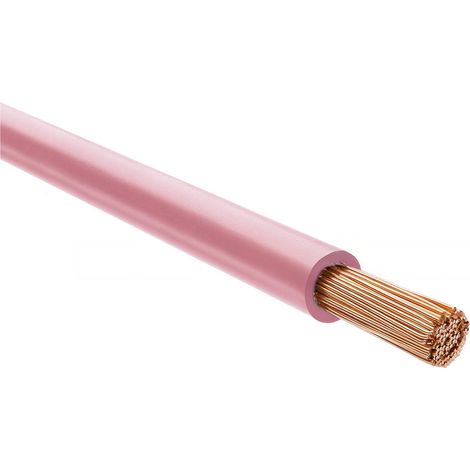 HELU KABEL H07V-K 1X6mm² PK (rosa) Einzelader PVC rosa AD 5,3mm Nennspannung Uo/U 450V/750V - 1 Meter