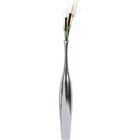 Vase design 13x13x100 cm en aluminium poli (1/4)