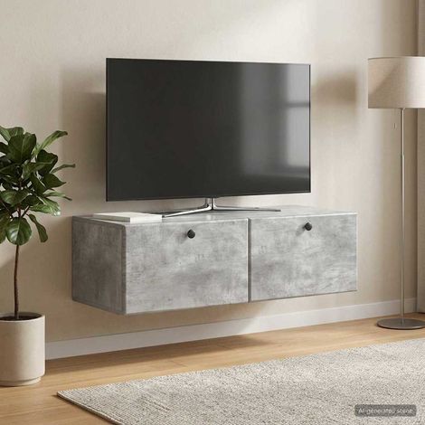Wandmontierter TV-Schrank 98 x 41 x 30 cm Betongrau (1/5)