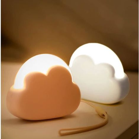 Aufladbare LED-Wolken-Nachtlichter – Set mit 2 Stück in Rosa und Weiß