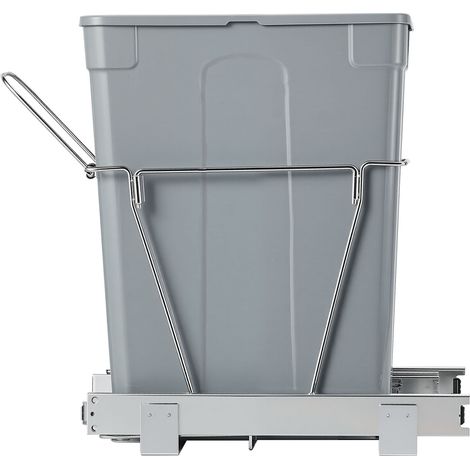 Mophorn Pattumiera Estraibile da 39,8 L, Contenitori per Rifiuti da Cucina Sottotop, Cestino per Raccolta Differenziata con Sistema Scorrevole, Estensione Completa e Maniglia, Colore Grigio (1/5)