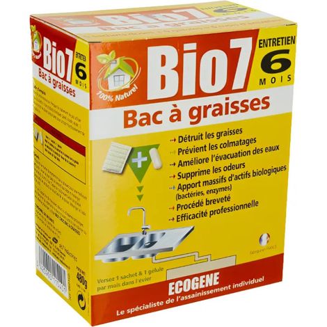 Saneamiento, mantenimiento de plato de grasa 6 meses BIO7, 480g