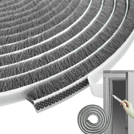 Schiebefugenbürste, 9x5 Fugen Türband mit Klebeband, Selbstklebende Bürstenbänder gegen Staub, geeignet für Isolierung und Windschutz