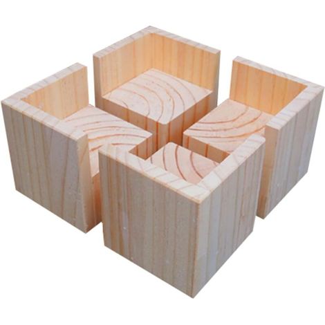 Sollevatore per mobili - 4 pezzi - Sollevatore per mobili in legno - Legno - Sollevatore per letti da ufficio - Piedini per sollevatori per mobili - Piedini - 5 x 5 cm, altezza 8 cm - Piedini per soll (1/4)