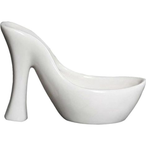 Pot de fleurs en céramique, petit pot de fleurs en forme de talon haut, pot de rangement mignon pour bureau, pot de pépinière pour balcon, hôtel, cour ou jardin. Pot de fleurs pour pépinière, idéal po (1/5)