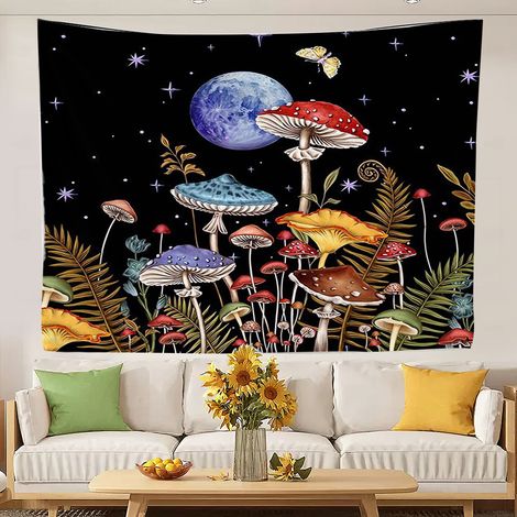 Tapisserie mignonne pour chambre à coucher, couverture de plage colorée, nappes, couvre-lits et rideaux de plage 100x75cm (1/5)