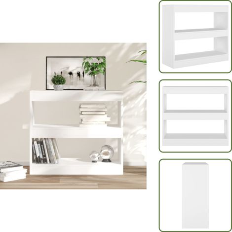 Bibliothèque/Séparateur de pièce Blanc 80x30x72 cm - Bibliothèque Blanche - Meuble Rangement - Séparateur De Pièce - Étagère Design - Bibliothèque Moderne (1/5)