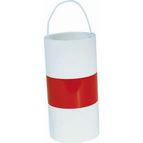 Taliaplast – Fardier cylindrique pour barres métalliques – Polypropylène blanc – Hauteur 20 cm, diamètre 10 cm – Bande rétro-réfléchissante – Drisse nylon – 510105