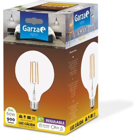Bombilla ilumin led filamento regulable clear garza e27 8w 7 (1/2)
