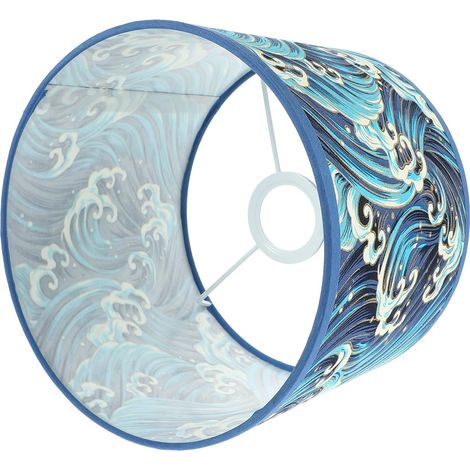 Abat-jour Tambour 22cm pour Douille E27, Motif Vague, Rechange (1/5)