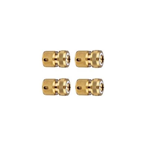 Laiton Raccord d'arrosage Rapides pour Tuyau, Raccord d'Arrosage 13 mm (1/2'') et 15 mm (5/8") Pack de 4