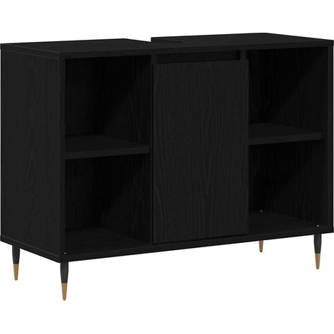 Maison Exclusive - Badezimmerschrank mit Tür Schwarz 80 x 33 x 60
