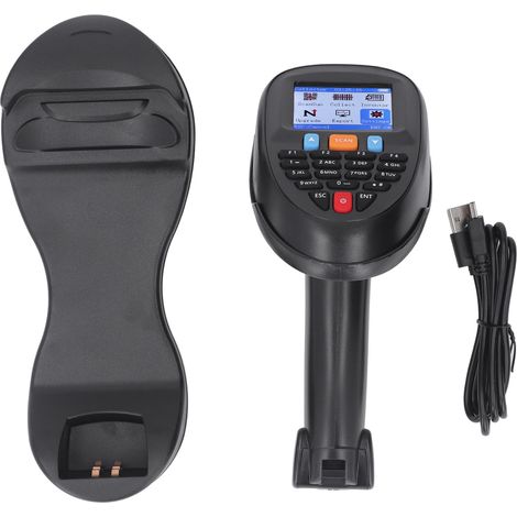 Scanner sans fil code-barres 2,4 GHz, lecteur 1D USB portable avec base de chargement, collecteur de données mains libres (1/5)