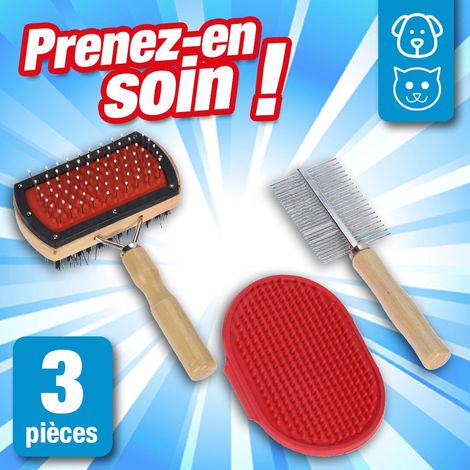 brosse animal lot de 3 pièces (1/5)