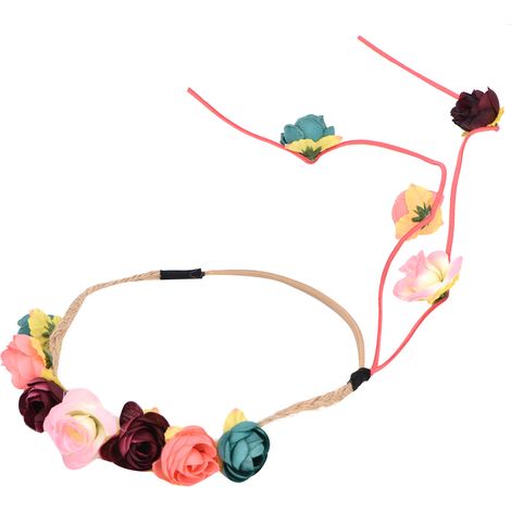 Couronne De Fleurs Artificielles - Bandeau Floral Pour Femme Et Fille - Accessoire Cheveux Pour Mariage Et Plage - 1 Pièce (1/5)