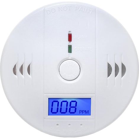 Detecteur Monoxyde Carbone, Blanc Detecteur Monoxyde De Carbone, détecteur de Portable Alarme numérique avec Son lumière Rouge, Batterie Non Incluse, pour Les Voyages à Domicile (1/5)