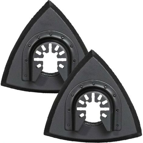 Almohadillas de lijado triangulares de 90 mm - Almohadilla de lijado para multiherramienta oscilante para lijado de madera, 2 piezas (1/3)