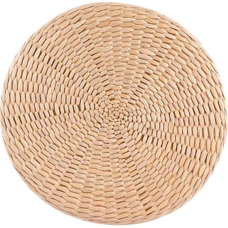 Coussin de Tatami, Pouf, D30 cm Coussin de siège en Tatami tissé à la Main, Rond Tapis de Sol, Pouf de Remplissage en éponge de méditation, pour Coiffeuse, Salon, Chambre, Bureau, entrée (1/5)