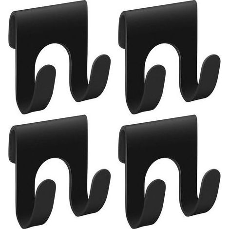 Lot de 4 crochets de douche noirs, support de rasoir pour douche, étagère en métal, crochets de support de douche, cintres de salle de bain,double crochet d'étagère de douche Shower Caddy Hook (1/5)