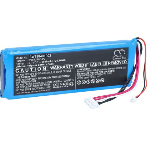 vhbw Batería recargable compatible con JBL Pulse 3 altavoces  cajas acústicas, bafles (5800 mAh, 3,7 V, polímero de litio) (1/5)