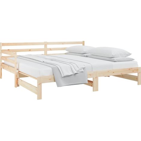 Sofá cama extraíble madera maciza de pino 2x(80x200) cm vidaXL (1/4)