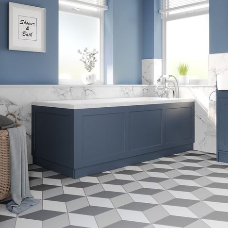 1700/750mm Bath Panel Pack Side End Matt Blue MDF Bathroom Traditional (1/5)