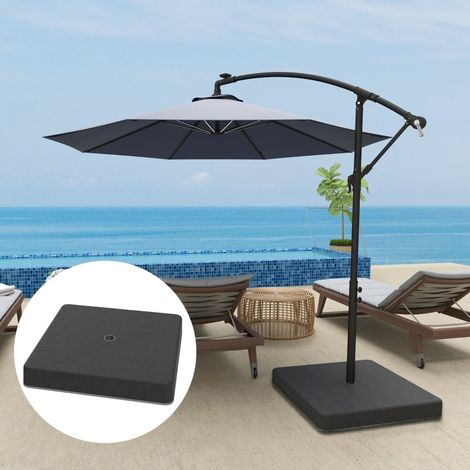 Lastre para sombrilla rellenable con arena, 89 x 89 x 10,5 cm, negro DESVIAE (1/5)