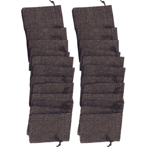 Lot de 24 sachets de chance en jute gris chiné, calendrier de l'Avent avec étiquettes numérotées, poches à cordon coulissant pour décorations de Noël, emballage de cadeaux et bonbons. (1/5)