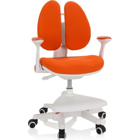 Kinderstuhl / Kinderschreibtischstuhl KID WING mitwachsend Stoff orange hjh OFFICE (1/5)