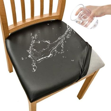 Housse de chaise imperméable et élastique pour chaise de salle à manger - noire (1/5)
