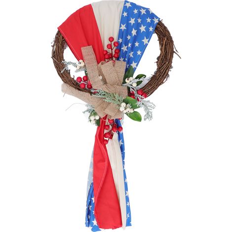 Couronne patriotique aux couleurs vives et durables, polyvalente pour fête, chambre ou jardin, idéale pour le 4 juillet. (1/5)