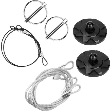 Capot Universel Broche Aluminium Course Moteur Verrou Noir Kit Fixation Voiture (1/5)