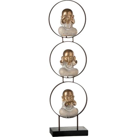 Statue en résine moines et cercles 63 cm