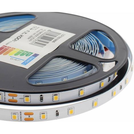 Tira LED Monocolor SMD2835, DC24V, 5m (60Led/m), 25W, IP20, Blanco neutro (1/4)