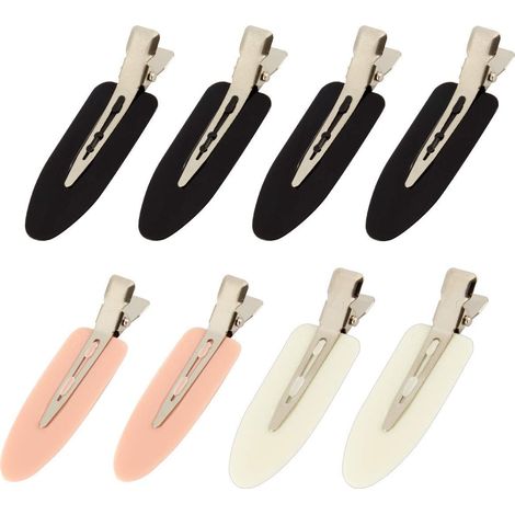 Lot de 8 pinces à cheveux lisses et sans marques - pinces bec de canard, pinces crocodile pour coiffer des mèches, pour les salons de coiffure, pour les franges et les ondulations, pour femmes et fill